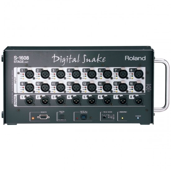 Used, Second hand Roland Digital Snake S-1608 Stage Unit with REAC Digital Mixing Consoles